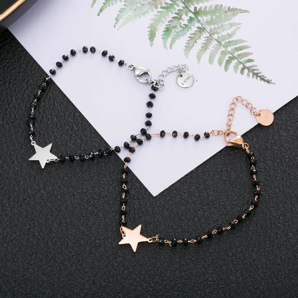 Star Charm Crystal Beaded Bracelet