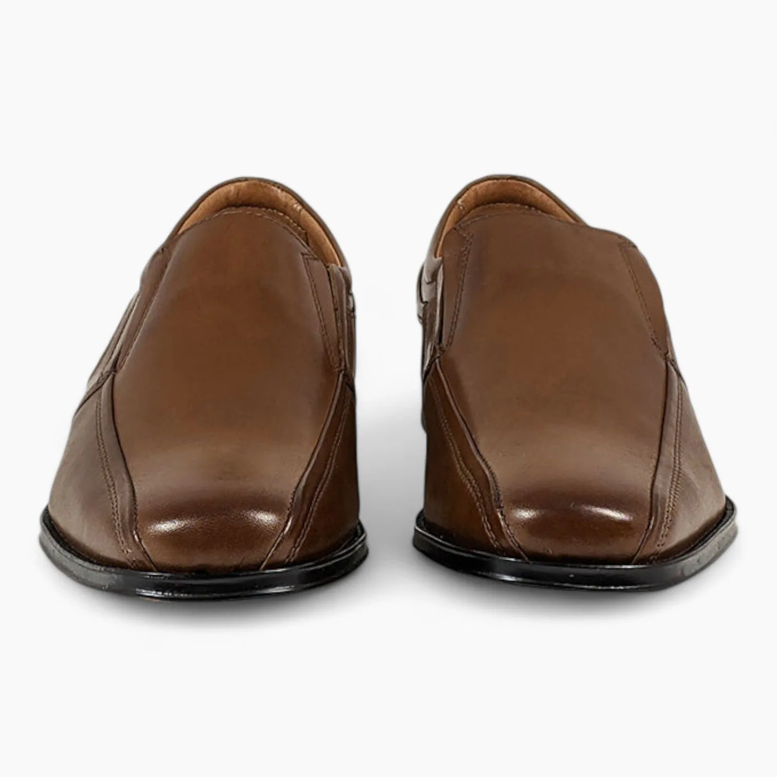 Tan Slip-On Shoes with Tramline Stitch - Dubarry Declan