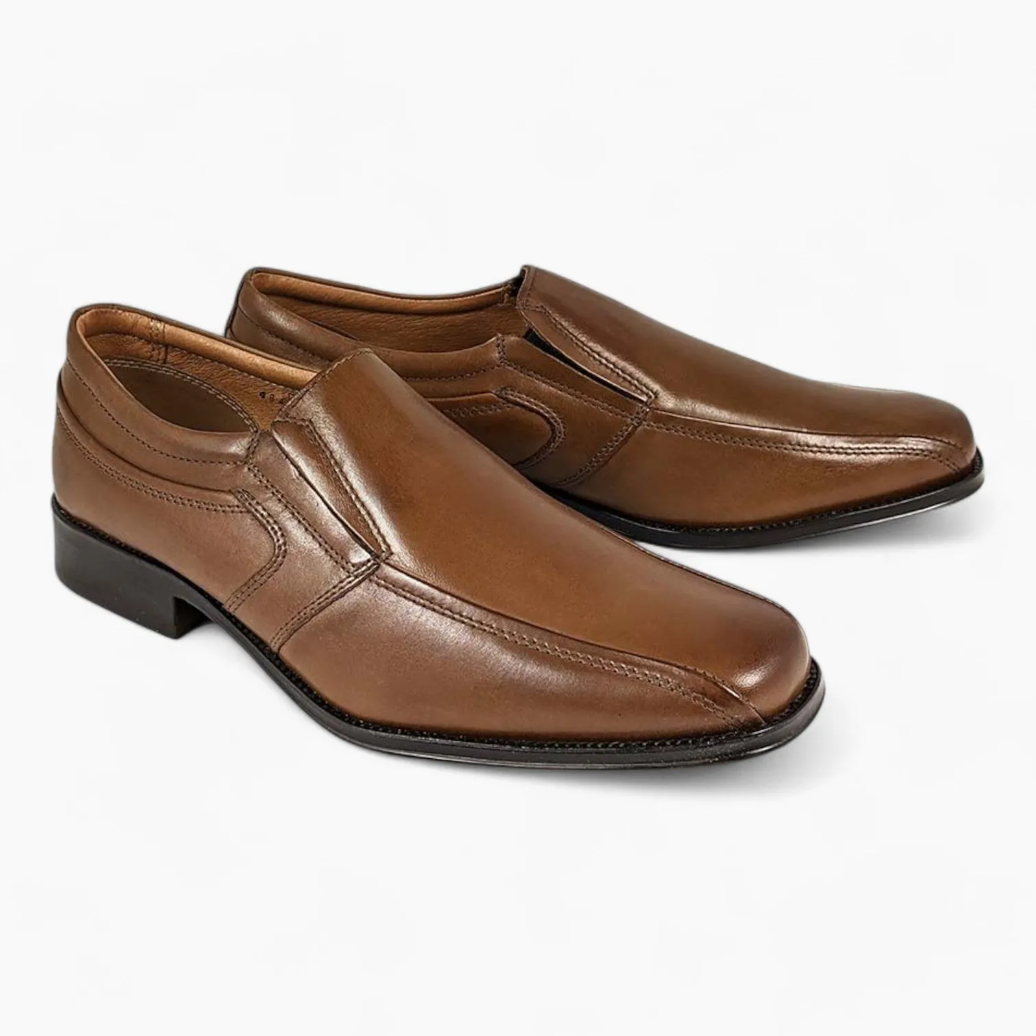 Tan Slip-On Shoes with Tramline Stitch - Dubarry Declan