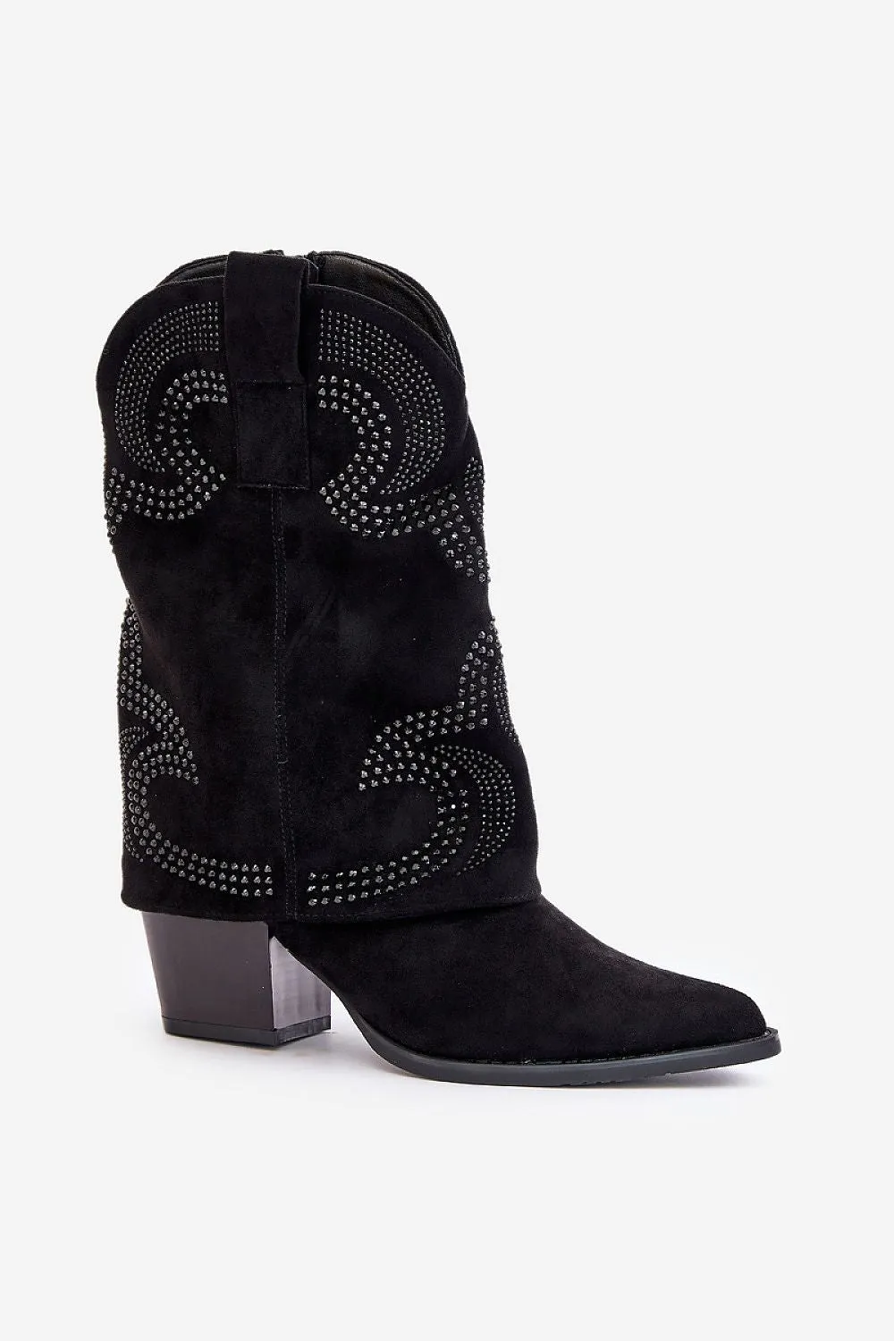 TEEK - Low Cuff Heel Western Suede Boots