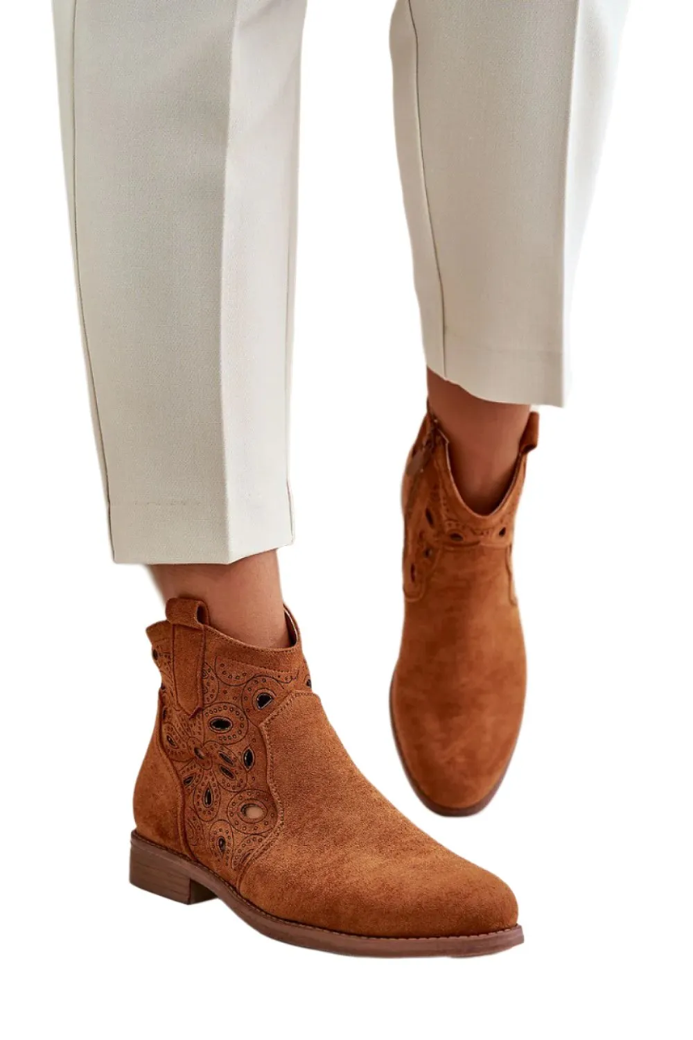 TEEK - Suede Side Design Ankle Boots