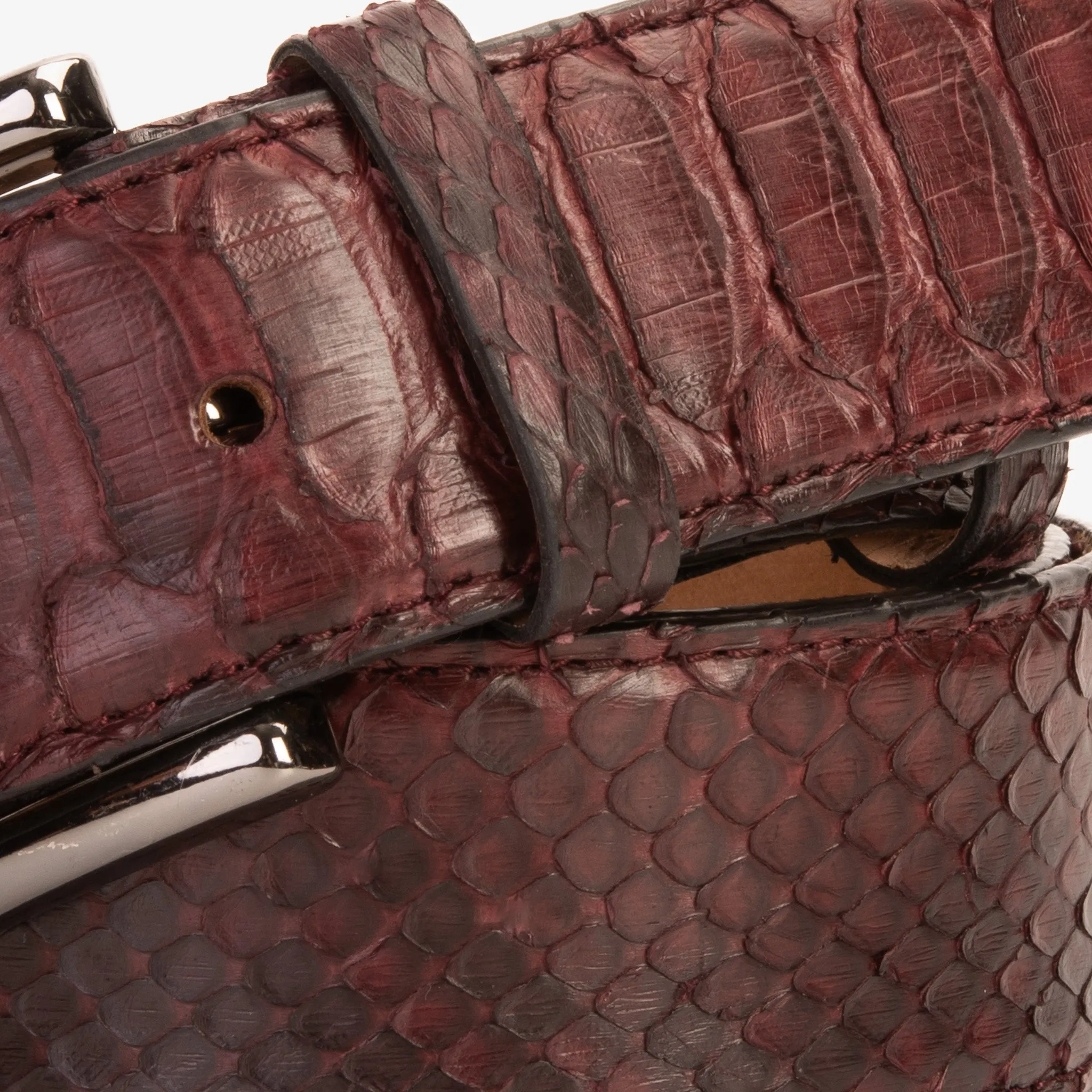 The Boss Burgundy python Sneak  Leather Leather Belt