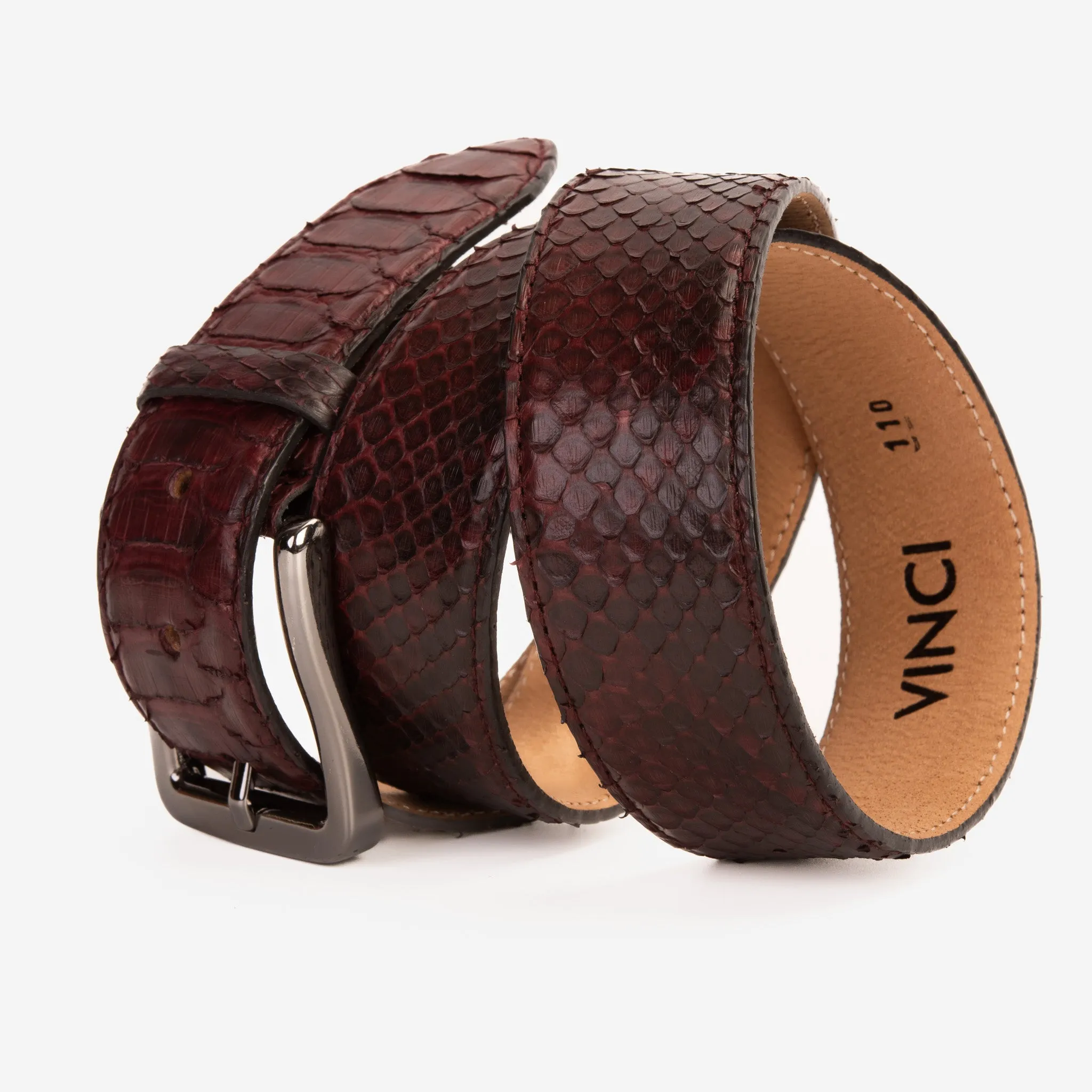 The Boss Burgundy python Sneak  Leather Leather Belt