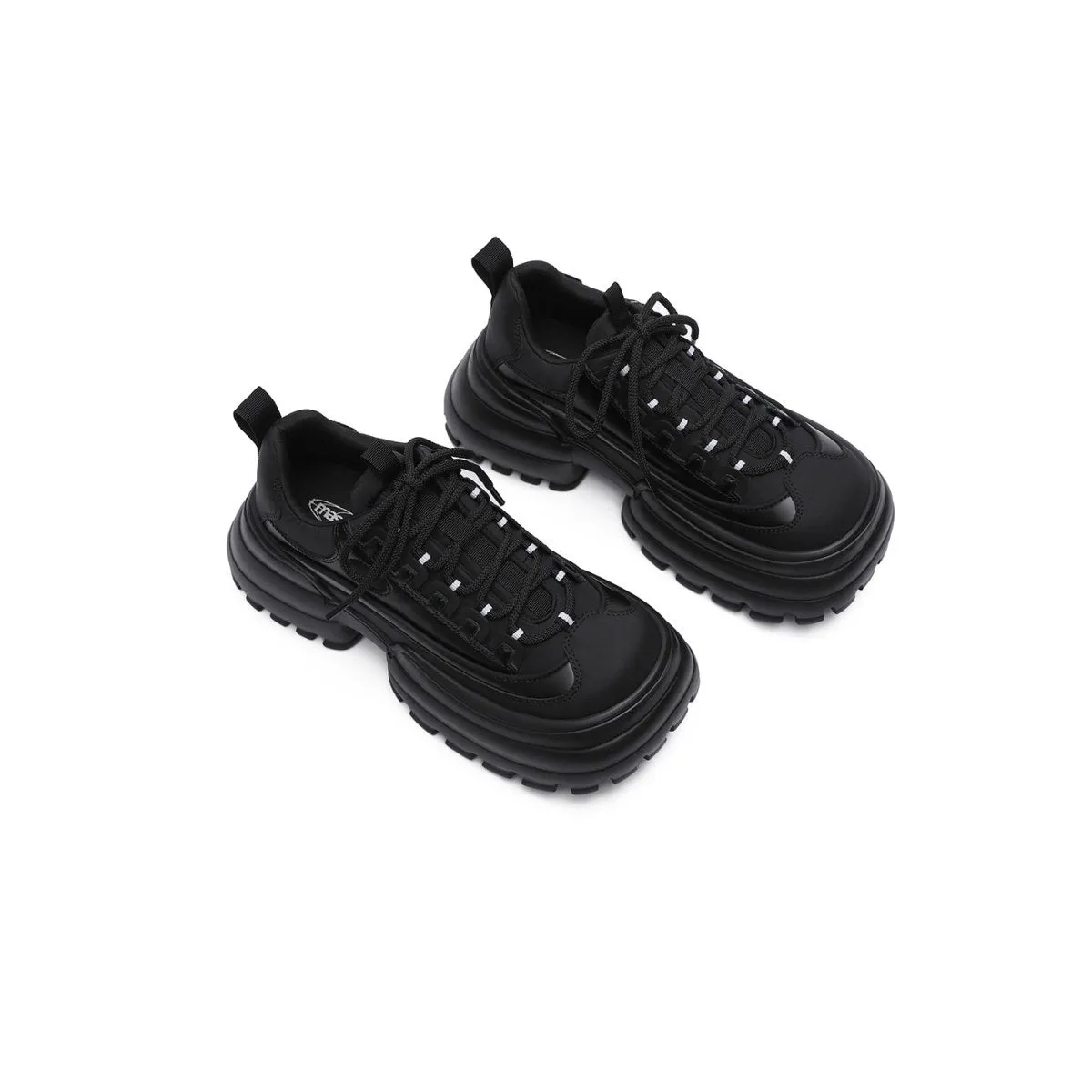 Thick Gear Heel Platform Lace Ups