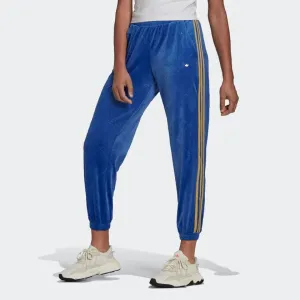 TRACK PANTS IN VELVET WITH EMBOSSED ADIDAS ORIGINALS MONOGRAM AND GOLD STRIPES