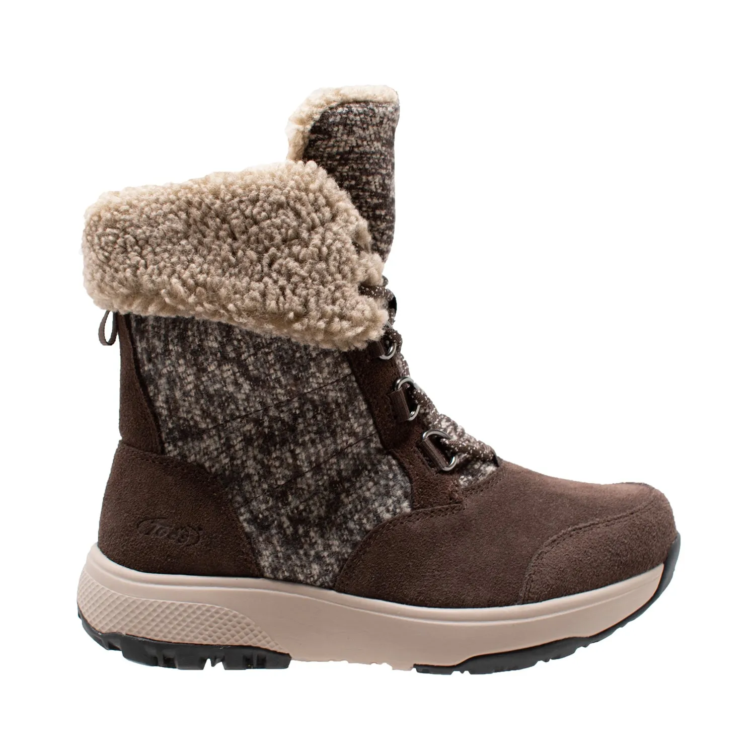 Winter Tecs Womens Microfleece Lace Brown Winter Boots