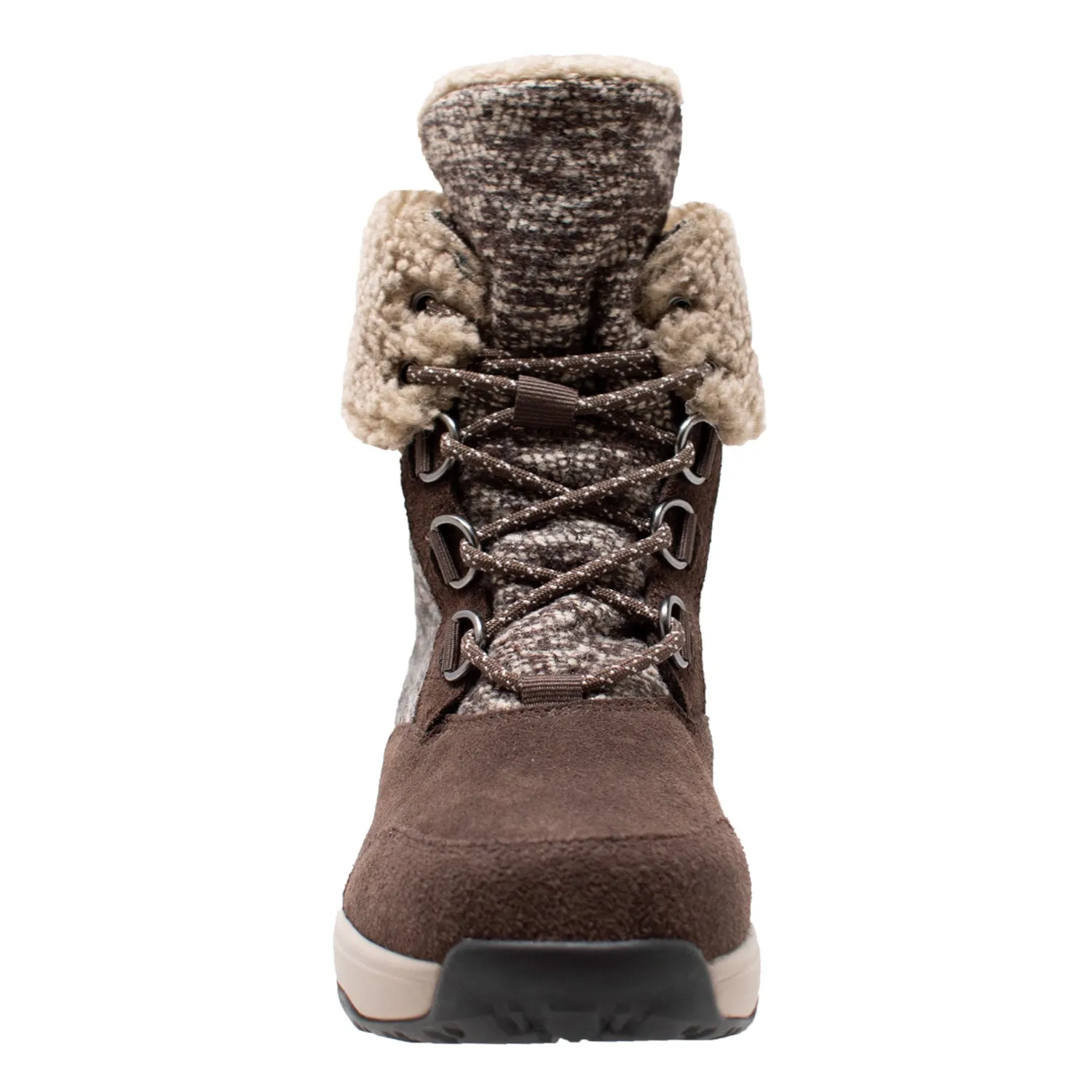 Winter Tecs Womens Microfleece Lace Brown Winter Boots