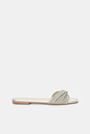 Women Silver Textured Sandal