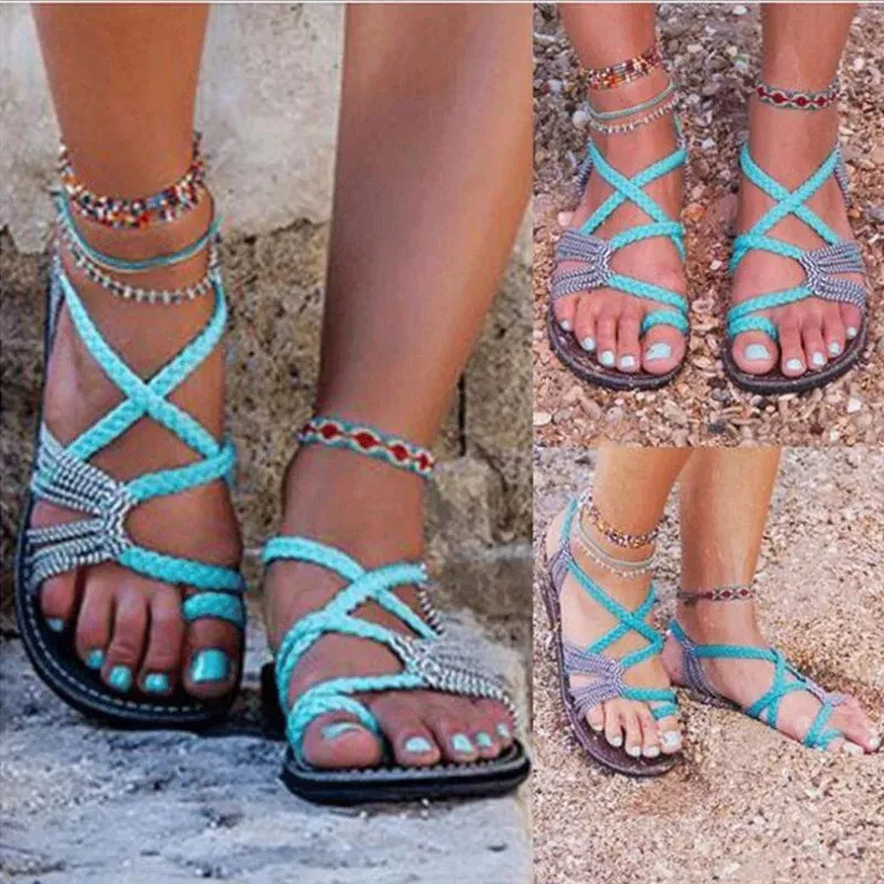 Women's Boho Handmade Braided Sandals