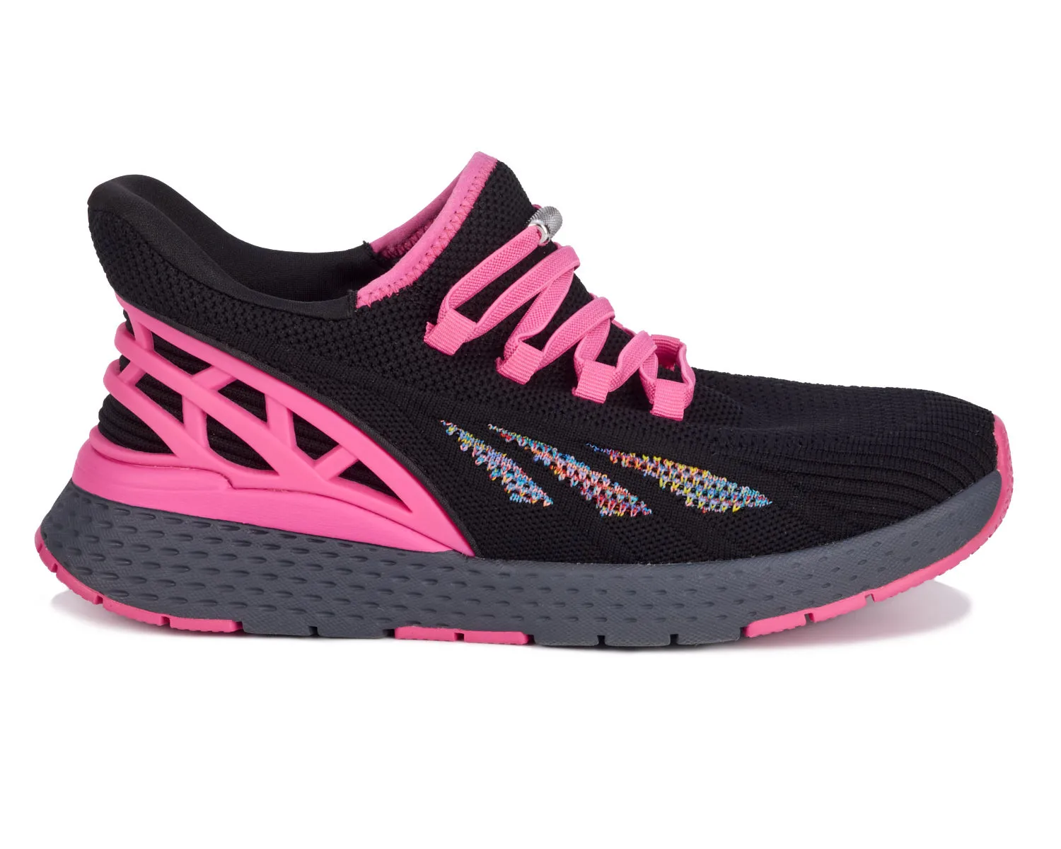 Women's Halo Step in Shoe EXTRA WIDE in Black/Pink Combo