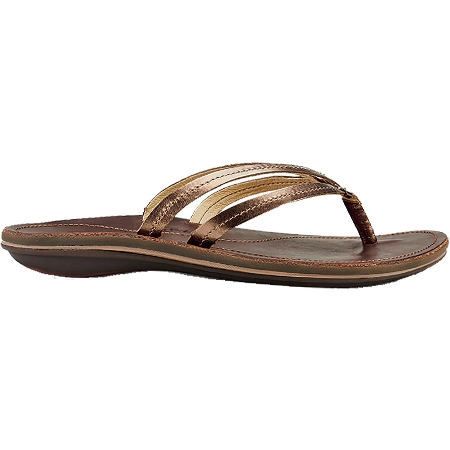 Women's OluKai U'I Bronze/Dark Java Leather