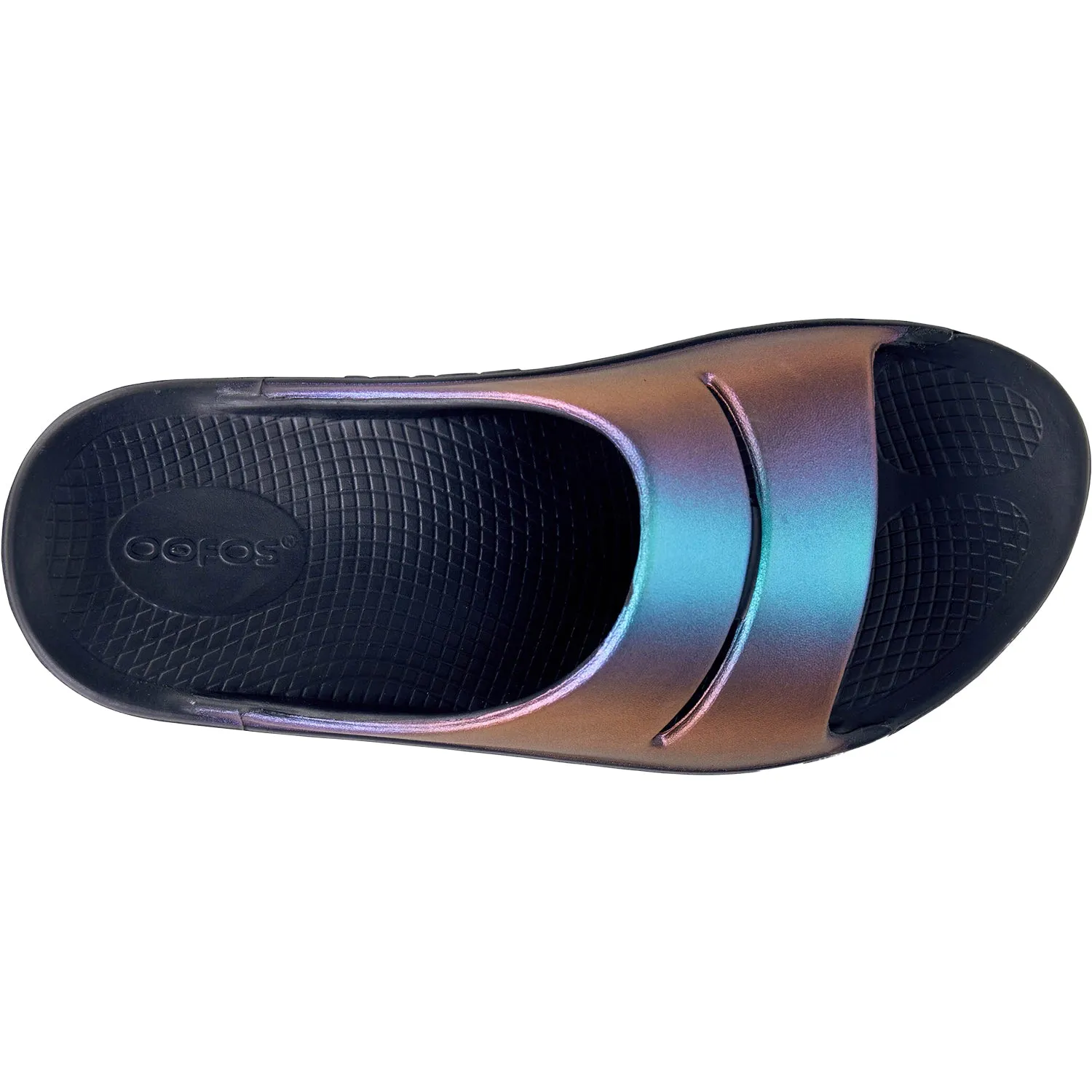 Women's OOFOS OOahh Luxe Midnight Spectre Synthetic