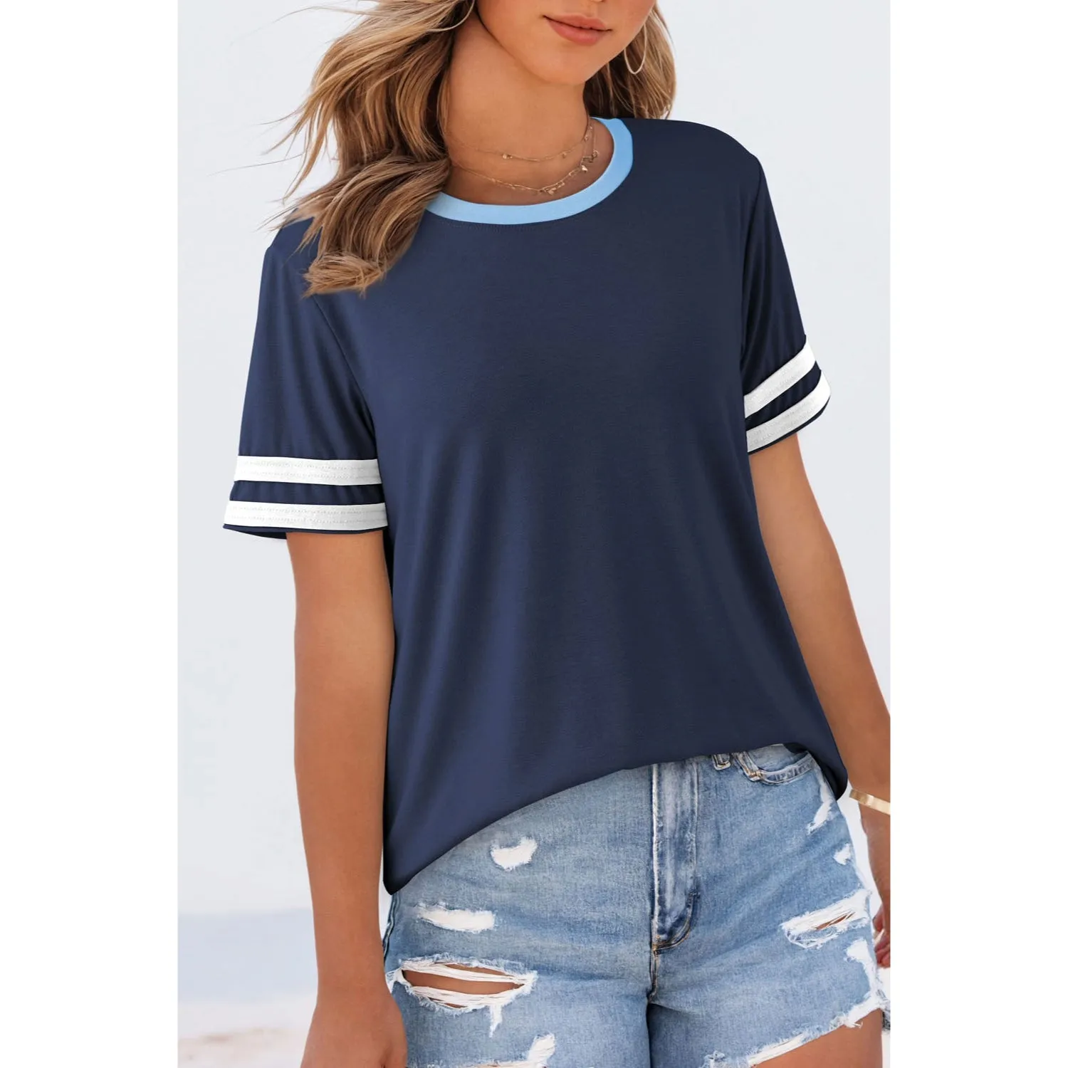 Women's Ultra Light Short Sleeve Tee - Crewneck Summer Tops