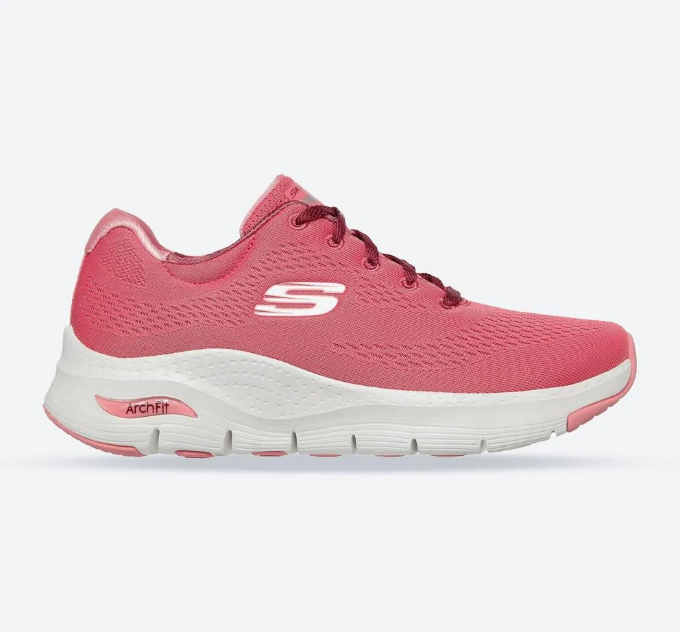 Women's Wide Fit Skechers 149057 Unny Outlook Sports Trainers - Rose