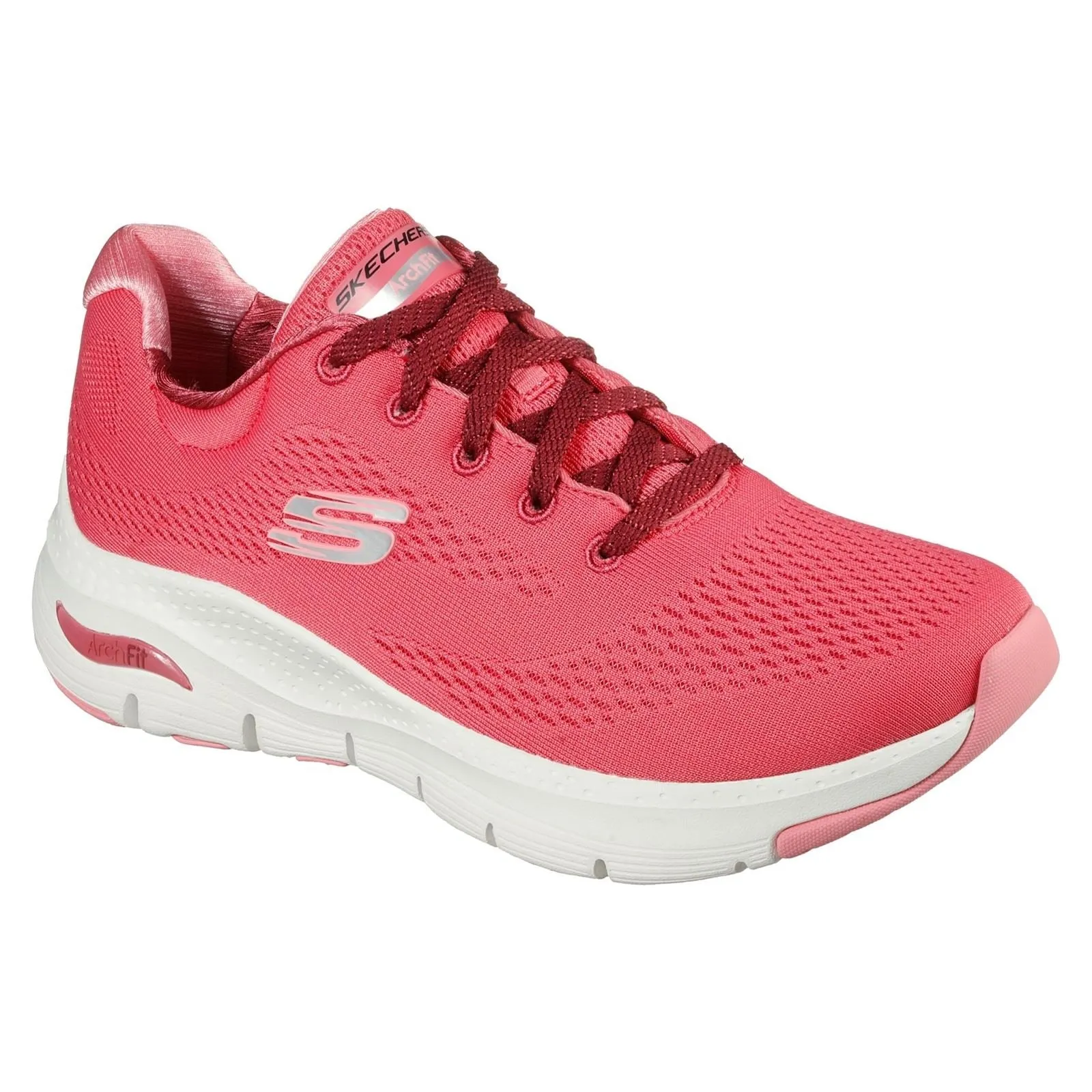 Women's Wide Fit Skechers 149057 Unny Outlook Sports Trainers - Rose