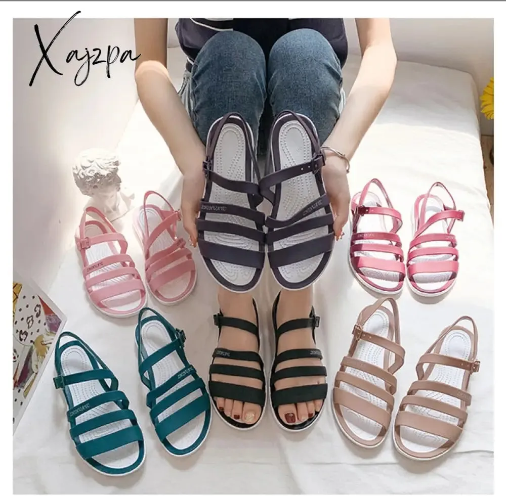 Xajzpa - Shoes 2023 Women Sandals Sexy Walking Shoes Rainbow Color Summer Beach Ladies Shoes Slippers Footwear Sandalias Mujer