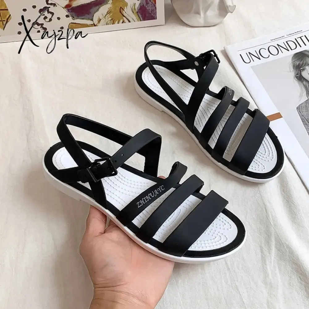 Xajzpa - Shoes 2023 Women Sandals Sexy Walking Shoes Rainbow Color Summer Beach Ladies Shoes Slippers Footwear Sandalias Mujer