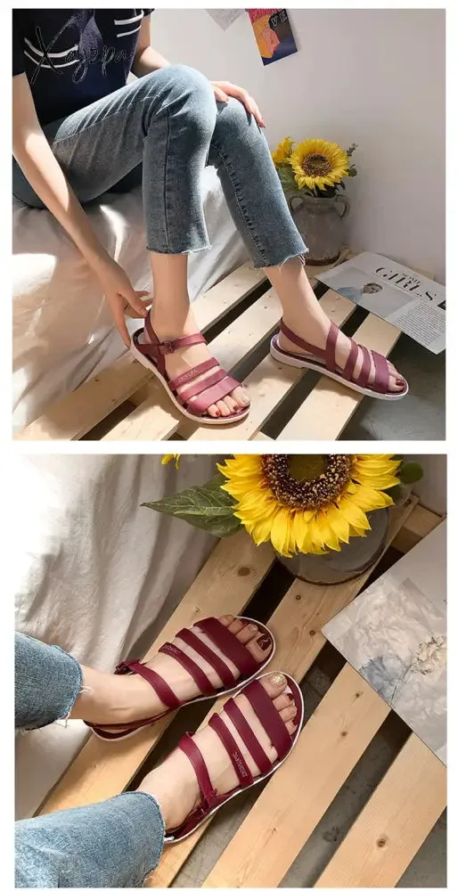 Xajzpa - Shoes 2023 Women Sandals Sexy Walking Shoes Rainbow Color Summer Beach Ladies Shoes Slippers Footwear Sandalias Mujer